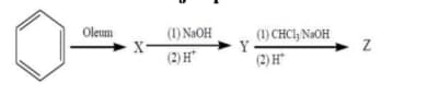 major product ’Z’ in the following sequence