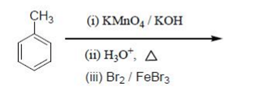 major product from the following reaction sequence.