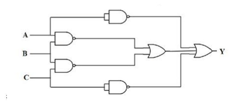 For the logic gates shown below, the correct output is