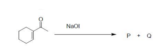 P and Q respectively of the following reaction