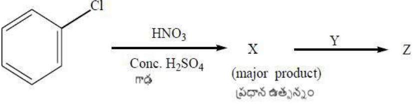 What are Y and Z respectively in the following reaction sequence