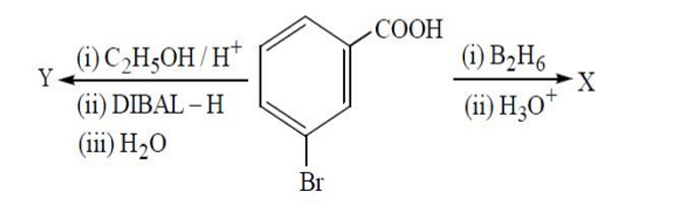 X and Y respectively in the following set of reactions