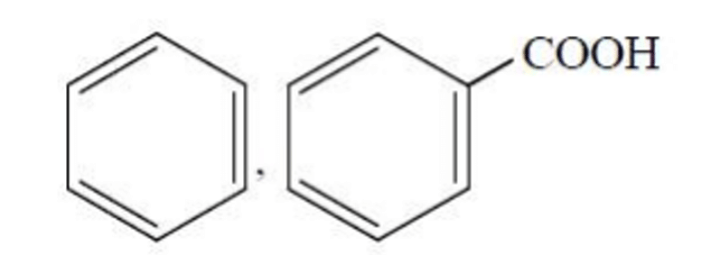Benzene for P1, Benzoic acid for Y