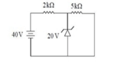 A Zener diode of breakdown voltage 20 V