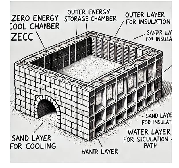 Zero energy cool chamber
