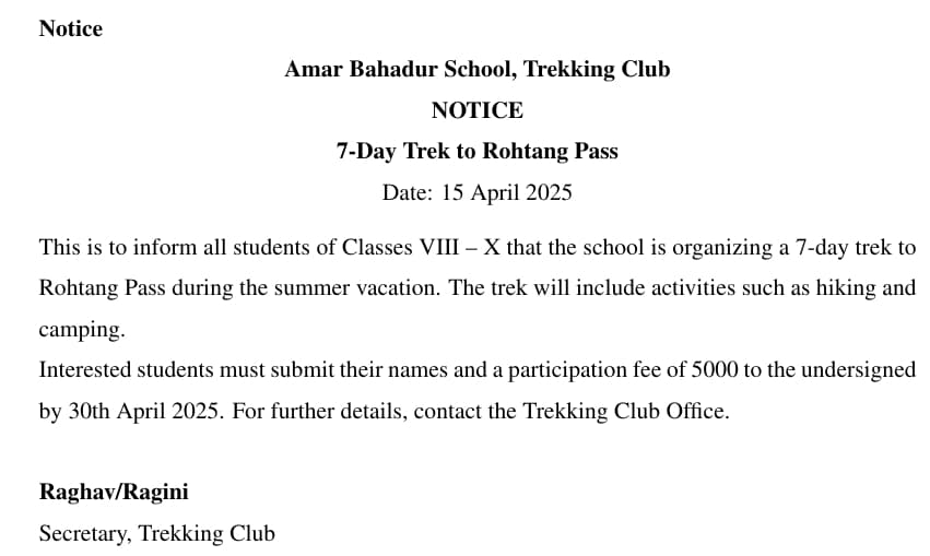 Notice