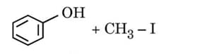 Anisole reacts with HI