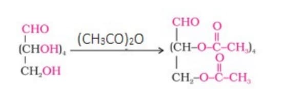 Reaction of glucose with Acetic Anhydride