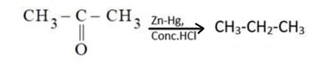  Propanone using Zn(Hg) and Conc. HCl