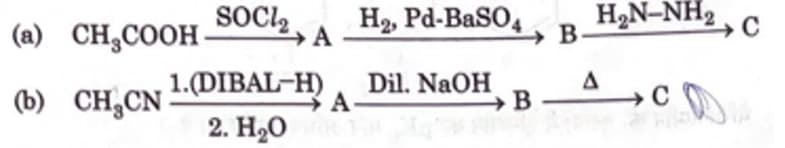 structures of A, B, and C