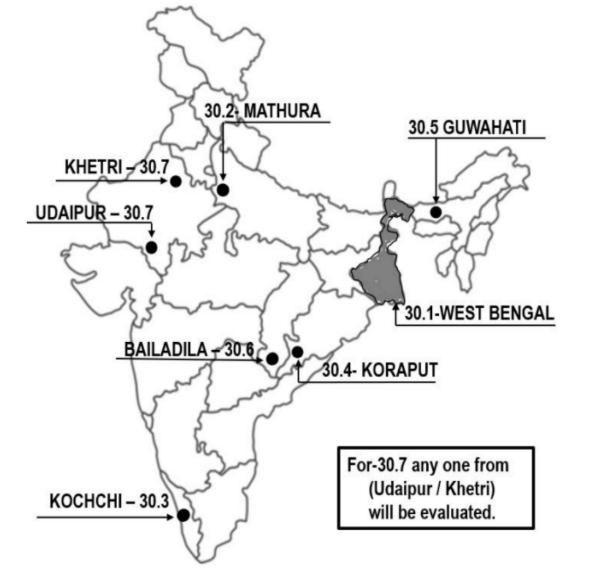 Important bauxite mines located in southern Odisha