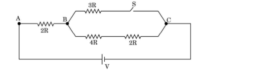 The ratio of potential difference across AB in the circuit