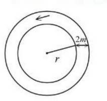 area of the circular round shown as 92π m2