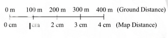 The Representative Fraction (RF) of the graphical scale given below is 1/X, where X is