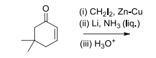 CH2I2 Zn-Cu-Li, NH3(liq.)-H3O