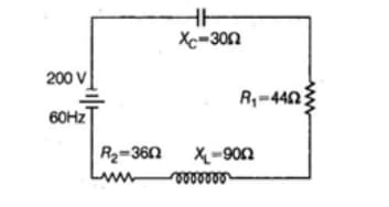 series circuit connected across a 200 V,