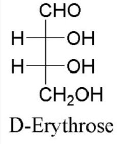 Fischer projection of D-erythrose