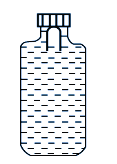 A Soft plastic bottle, filled with water