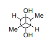Among the following, the conformation that corresponds to the most stable conformation of meso-butane- 2 , 3 2,3-diol is