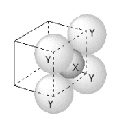 For the given close packed structure of a salt made of cation X and anion Y shown below 