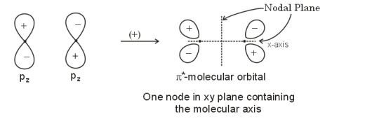 π orbital has one node 