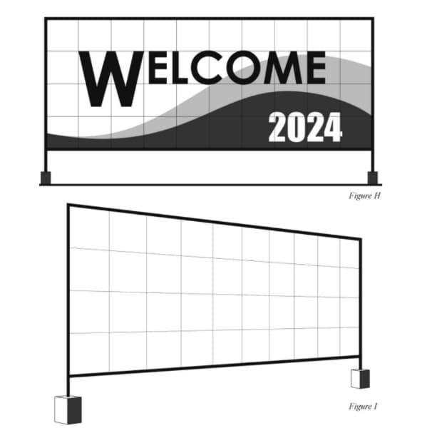 front elevation of a city hoarding