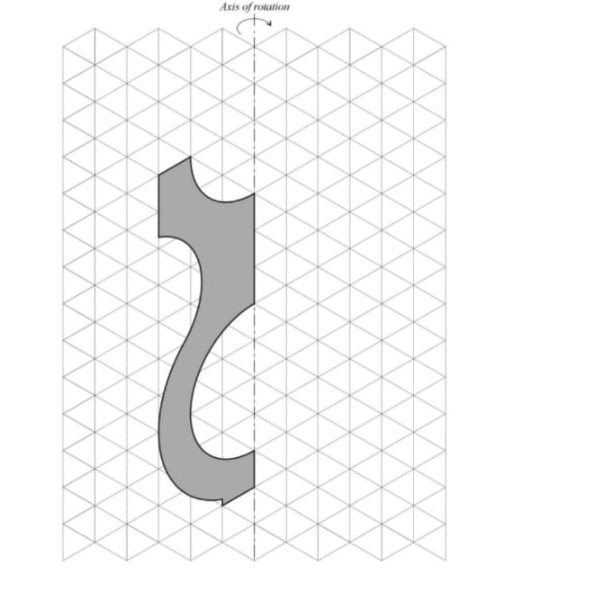 shaded plane given below is rotated clockwise around the given axis,