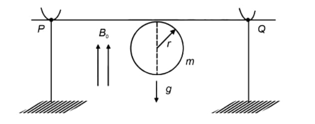 A thin stiff insulated metal wire is bent into a circular loop with its two ends