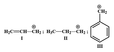 The order of stability of the following carbocations