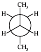 staggered conformation with maximum dihedral angle