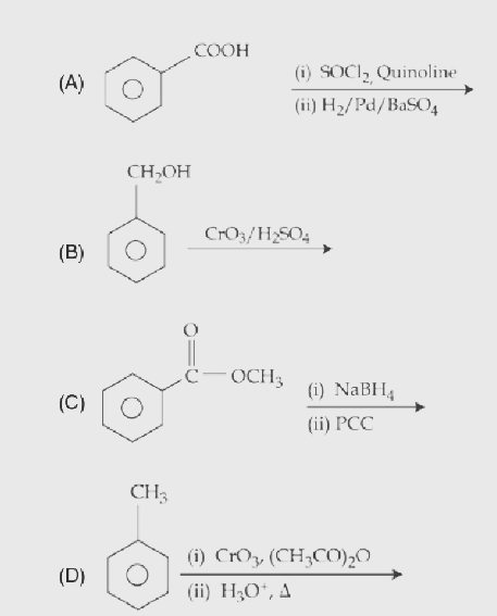 reactions will yield benzaldehyde as a product