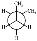 staggered conformation with maximum dihedral angle