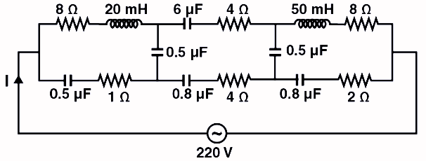 The effective current I in the given circuit
