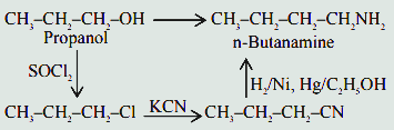(i) SOCl2 (ii) KCN (iii) H2/Ni, Na(Hg)/C2H5OH