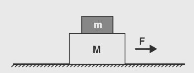 A system of two blocks of masses m = 2 kg and M = 8 kg is placed on a smooth table
