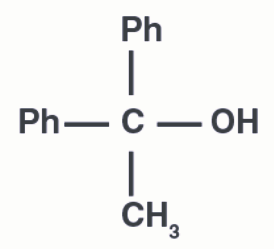 reaction with one mole of phenyl magnesium bromide (PhMgBr) gives alcohal