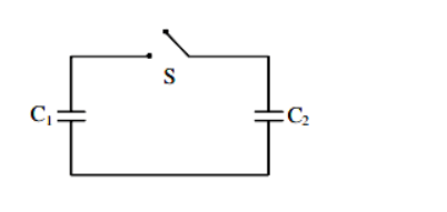 Two capacitors having capacitance C1 and C2