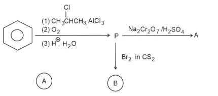 Identify the major products A and B for the below given reaction sequence.