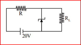 A 8 V Zener diode along with a series resistance R is connected across a