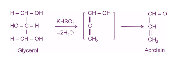 undergoes dehydration to give unsaturated aldehyde