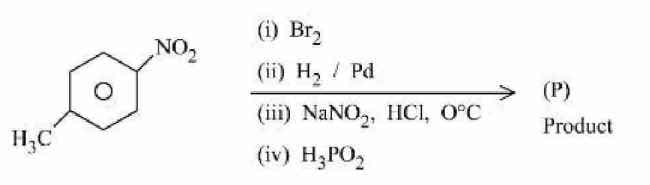 The product (P) formed from the following multistep