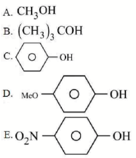 The correct order for acidity of the following hydroxyl compound