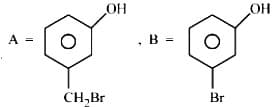  A' and ' B ' formed in the following set of reactions are: