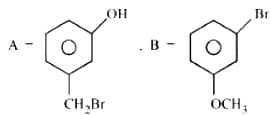  A' and ' B ' formed in the following set of reactions are: