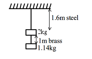 Two wires each of radius 0.2 cm and negligible mass