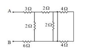 In the given circuit, the equivalent resistance between the terminal A and B is Ω