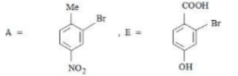 Identify the product formed (A and E)