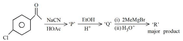 'R formed in the following sequence of reactions is :