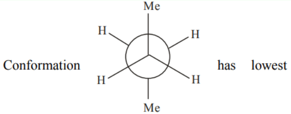 Vanderwaal and torsional strain. Hence it must be most stable.