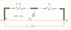 In the meter bridge shown below, the null point is at 40 cm from A